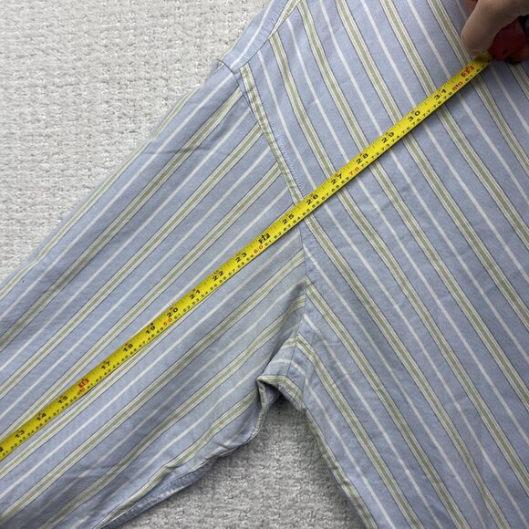 Vintage LL Bean Shirt Men XXL Tall Pastel Blue Green Stripes Oxford Button Down - Picture 8 of 11
